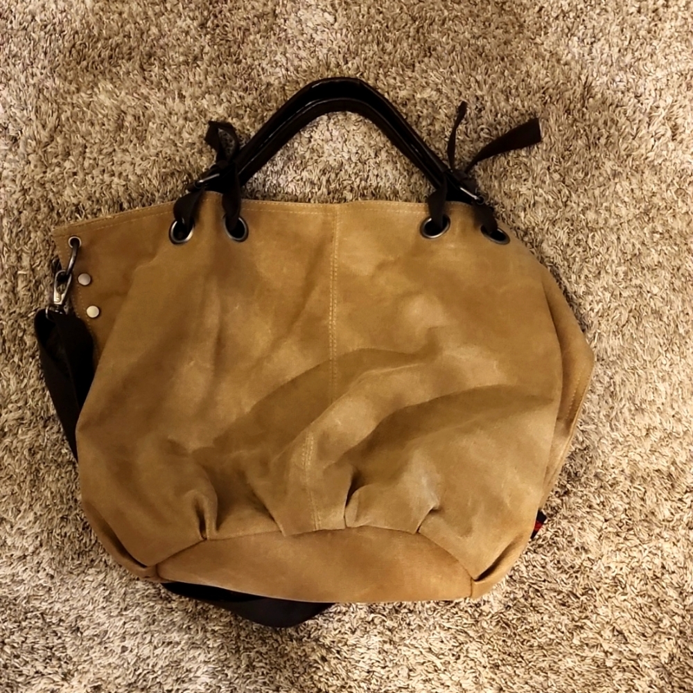 Large Beige Canvas Handbag